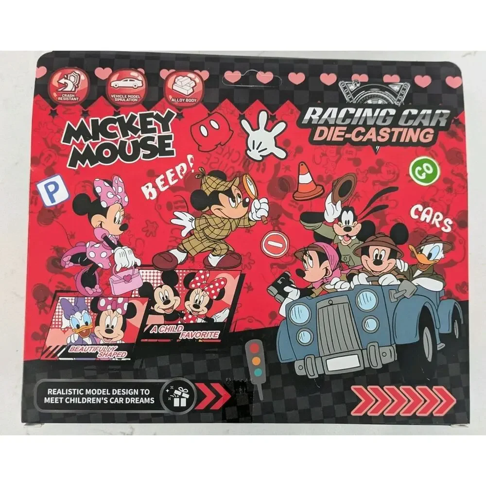 Mickey Mouse Die Cast Car New In Package. 6 Inches Long Unique 1/32 Scale Disney